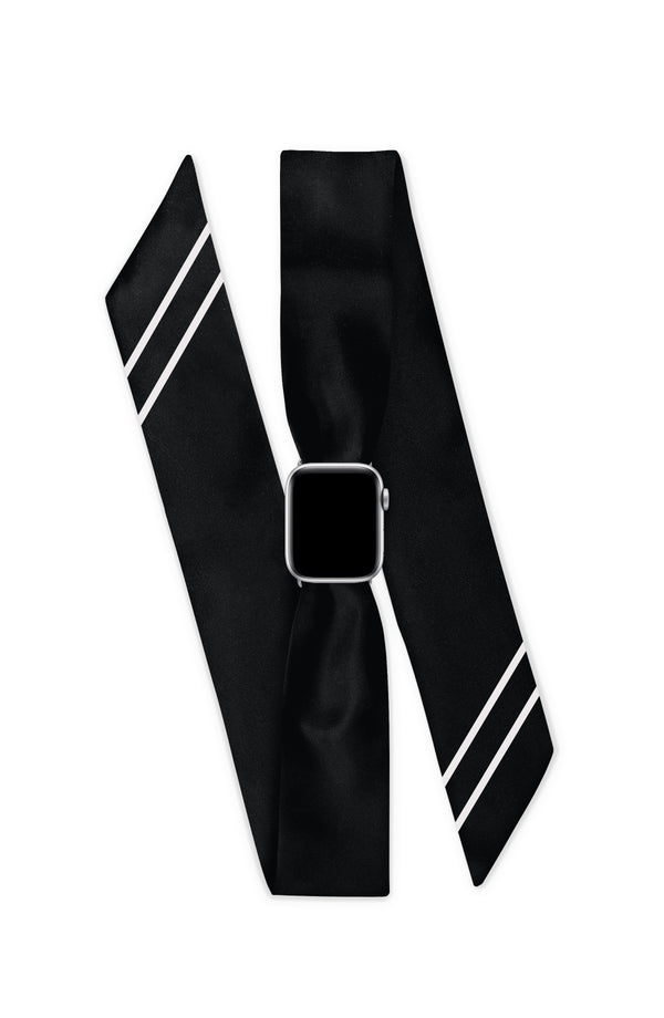 SOLID BLACK APPLE WATCH SCARF BAND (CONNECTORS INCLUDED)