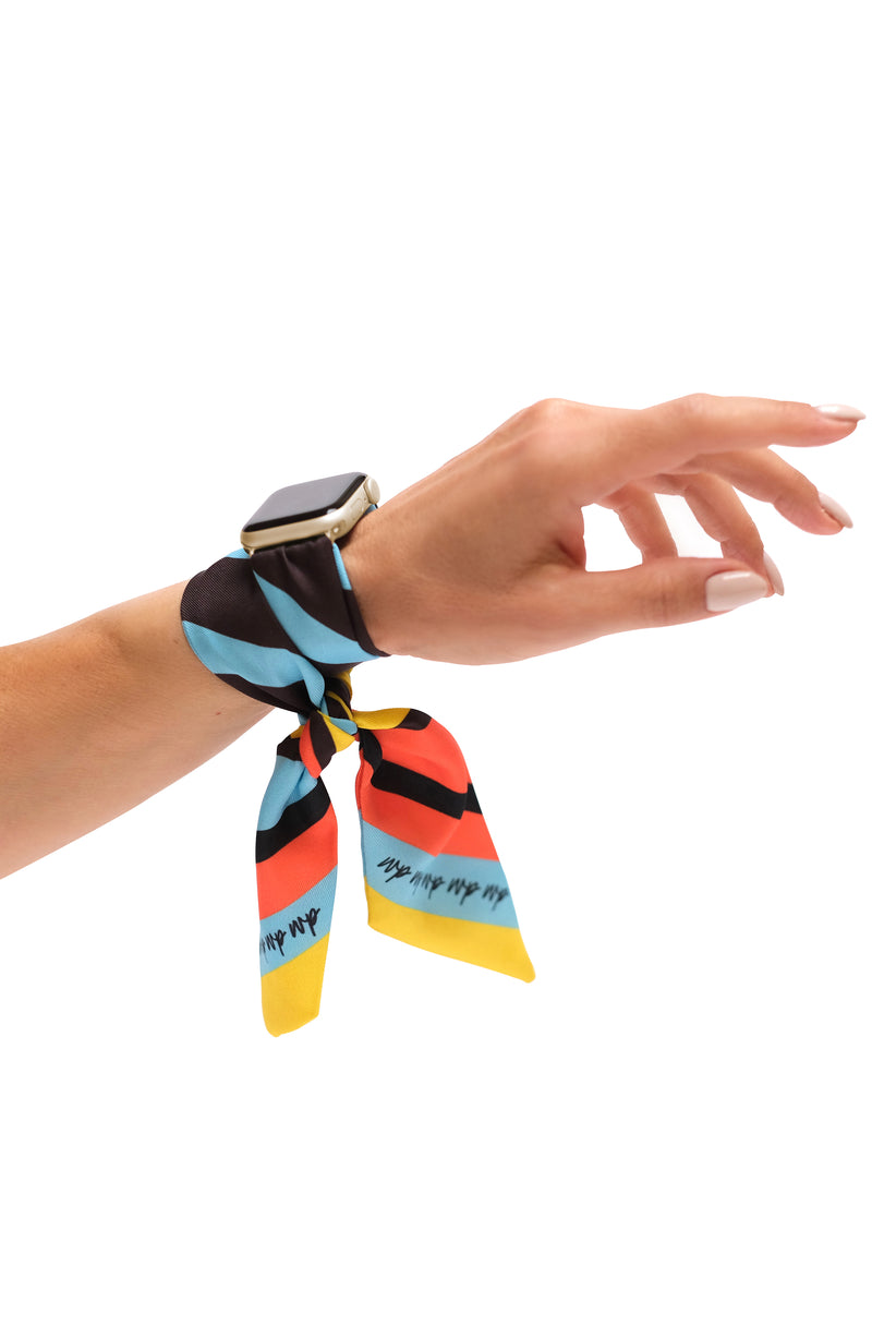 ORANGE POP APPLE WATCH SCARF BAND (CONNECTORS INCLUDED)