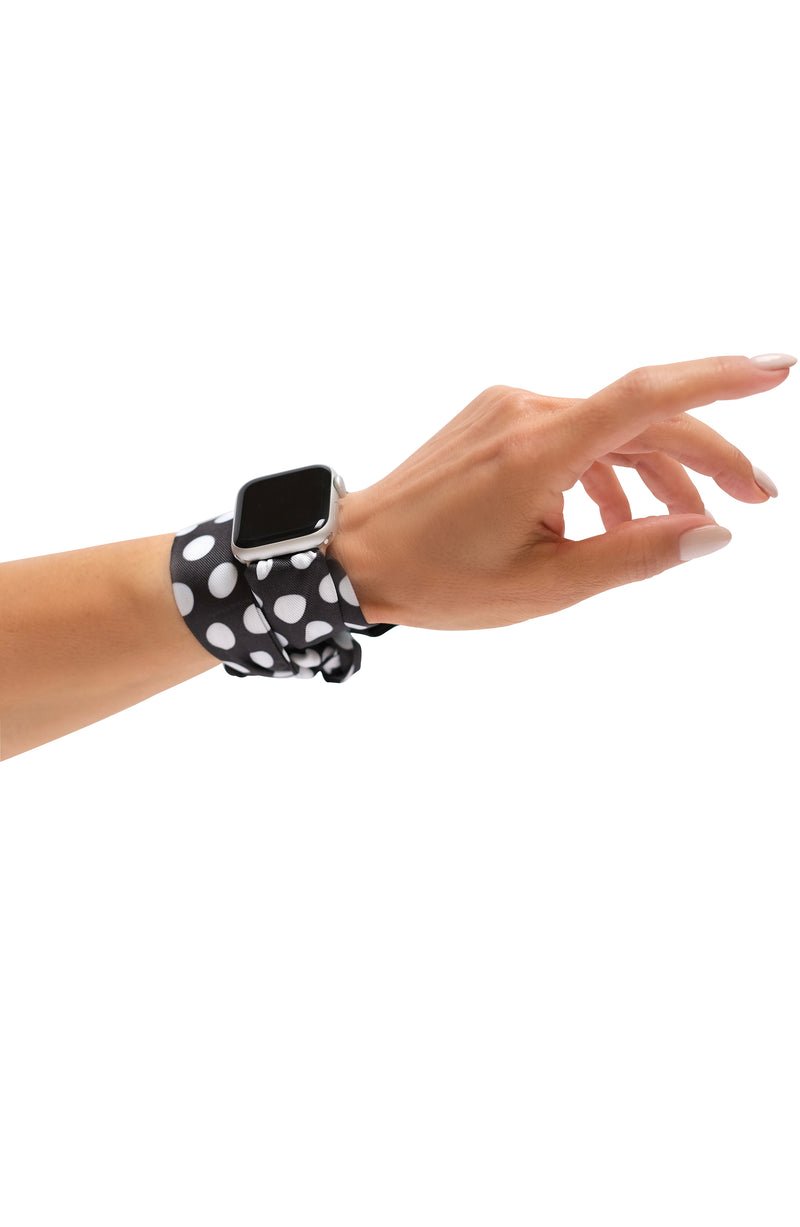 BOMBSHELL BLACK APPLE WATCH SCARF BAND (CONNECTORS INCLUDED)