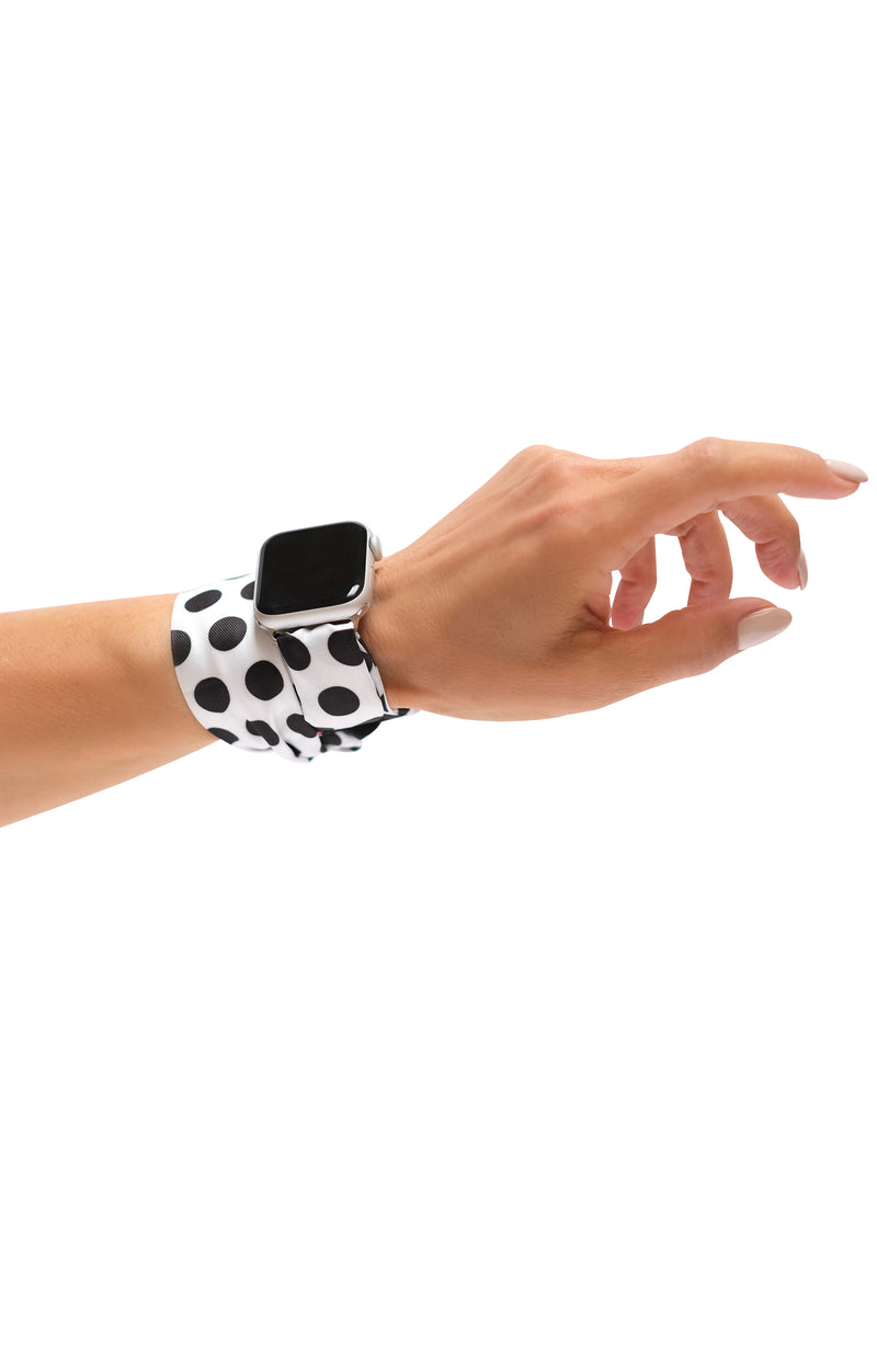 BOMBSHELL WHITE APPLE WATCH SCARF BAND (CONNECTORS INCLUDED)